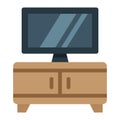 TV bench flat icon, Furniture and interior Royalty Free Stock Photo