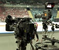 TV broadcast hockey, TV camera,