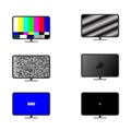 Tv broken icon set