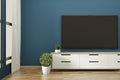 Mock up - Tv cabinet in zen modern empty room janapese minimal designs, 3d rendering Royalty Free Stock Photo