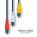 TV cable. Audio-video plugs analog cable