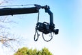TV camera on the crane. Royalty Free Stock Photo