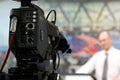 TV-camera In Newsroom Royalty Free Stock Photo