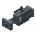 Tv cameraman icon, isometric style