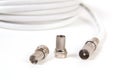 TV coaxial cable and connectors Royalty Free Stock Photo