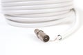 TV coaxial cable and connectors Royalty Free Stock Photo