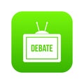 TV with the Debate inscription icon digital green