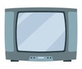 Tv evolution. Communication system, old or retro receiver. History, technology concept, cartoon TV icon. Isolated vector Royalty Free Stock Photo