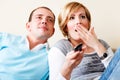 Tv expression couple Royalty Free Stock Photo