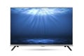 TV flat screen deep sea isolated white background.