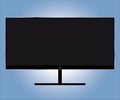 TV flat screen lcd illustration on a blue background Royalty Free Stock Photo