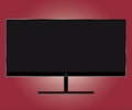 TV flat screen lcd illustration on a red background Royalty Free Stock Photo