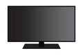 TV flat screen lcd, plasma, tv mock up. black blank HD monitor 6K TV flatmockup. Modern video panel black flatscreen.Vector Royalty Free Stock Photo