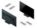 TV flat screen lcd, plasma realistic vector illustration, tv mock up. Black HD monitor mockup. Modern video panel black