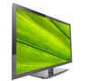 TV with green leaf Royalty Free Stock Photo