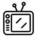 Tv habit icon, outline style Royalty Free Stock Photo