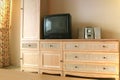 Tv and hi-fi on cabinets Royalty Free Stock Photo