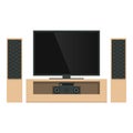 Tv home theater icon cartoon vector. Player room Royalty Free Stock Photo