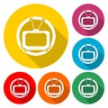 Tv icon isolated with long shadow Royalty Free Stock Photo