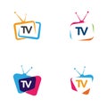 TV icon logo vector illustration design