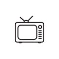 Tv icon outline television line old tv symbol vector image