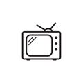 Tv icon outline television line old tv sy vector image