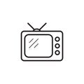 Tv icon outline television line old tv symbol vector image