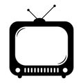 TV icon, retro TV with antenna