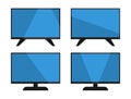 TV icon set, simple television design, modern flat screen with shadow, isolated on white background, vector illustration. Royalty Free Stock Photo