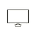 Tv icon vector. Outline screen, line monitor symbol.