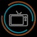 Tv icon, vector television screen illustration, video show, entertainment symbol