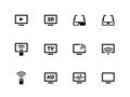 TV icons on white background Royalty Free Stock Photo