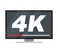 TV with 4k Ultra HD video technology. Royalty Free Stock Photo