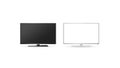 TV lcd flat screen mock up isolated, black and white set Royalty Free Stock Photo