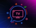 TV line icon. Television sign. Hotel service. Vector