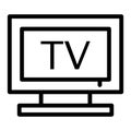 Tv line icon. Television vector illustration isolated on white. Screen outline style design, designed for web and app Royalty Free Stock Photo
