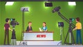 TV live news show host video interview