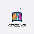 Tv Logo Design Media Technology Symbol Television,television media play logo design template vector,Emblem, Design Concept,