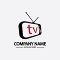 Tv Logo Design Media Technology Symbol Television,television media play logo design template vector,Emblem, Design Concept,
