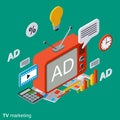 TV marketing, advertisement vector concept