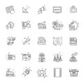 TV and media news vector icons set Royalty Free Stock Photo