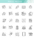 TV and media news vector icons set Royalty Free Stock Photo