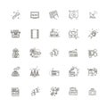 TV and media news vector icons set