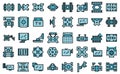 TV mount icons set vector flat