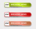 tv news bar. bars newspaper. social media bars. Television broadcast media title banner. title bar