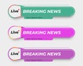 tv news bar. bars newspaper. social media bars. Television broadcast media title banner. title bar