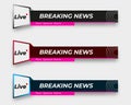 tv news bar. bars newspaper. social media bars. Television broadcast media title banner. title bar