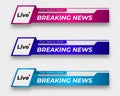 tv news bar. bars newspaper. social media bars. Television broadcast media title banner. title bar