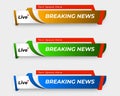 tv news bar. bars newspaper. social media bars. Television broadcast media title banner. title bar