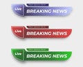 tv news bar. bars newspaper. social media bars. Television broadcast media title banner. title bar